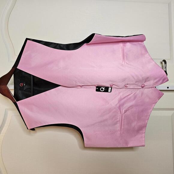 Stylish Pink Satin Vest by Brand Q - Perfect for Formal Occasions - Picture 1 of 4